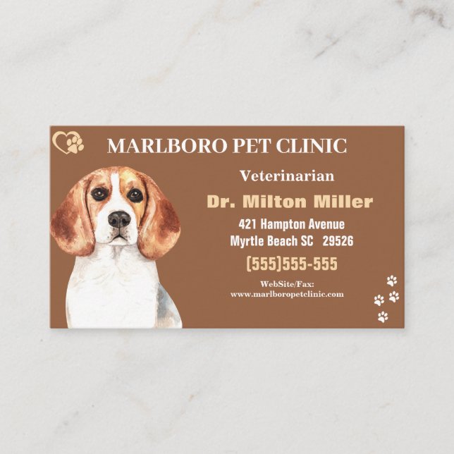 Clinique beagle pour animaux de compagnie Cartes d (Devant)