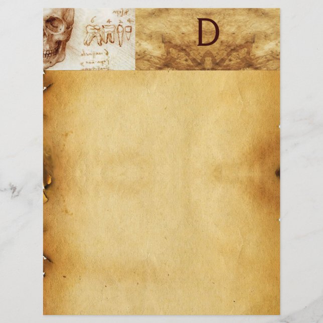 CLINIQUE DENTAIRE, MONOGRAMME DENTISTE, Parchemin  (Devant)