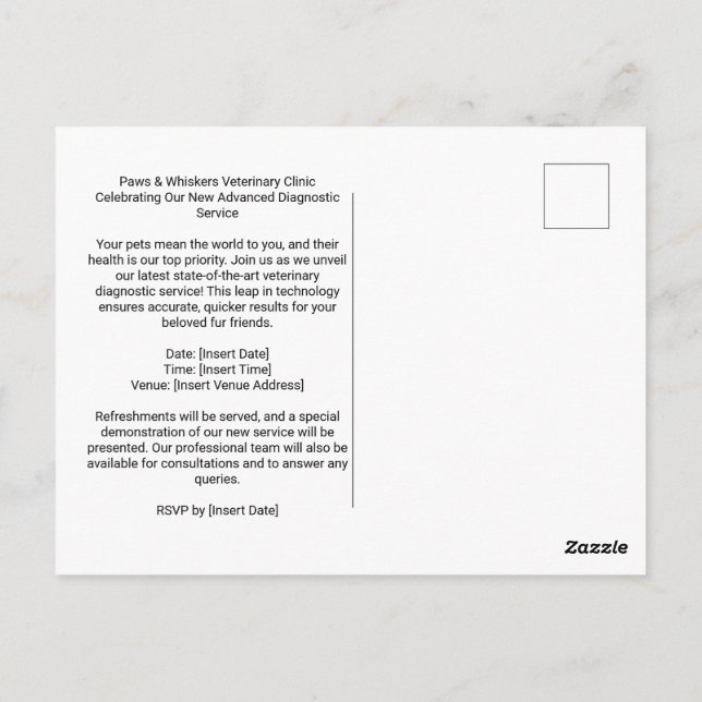 Clinique vétérinaire Invitation de chat de chien à (Dos)