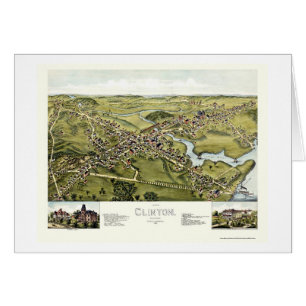 Clinton, carte panoramique de CT - 1881