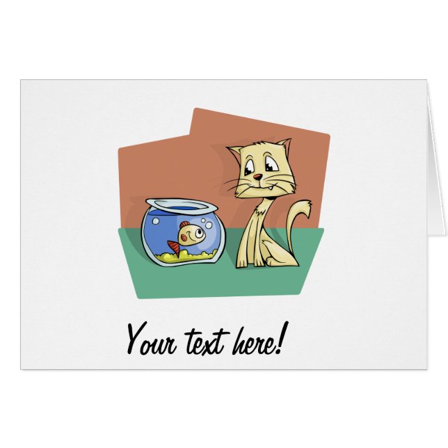 Clipart de cuvette de chat et de poissons (Devant horizontal)