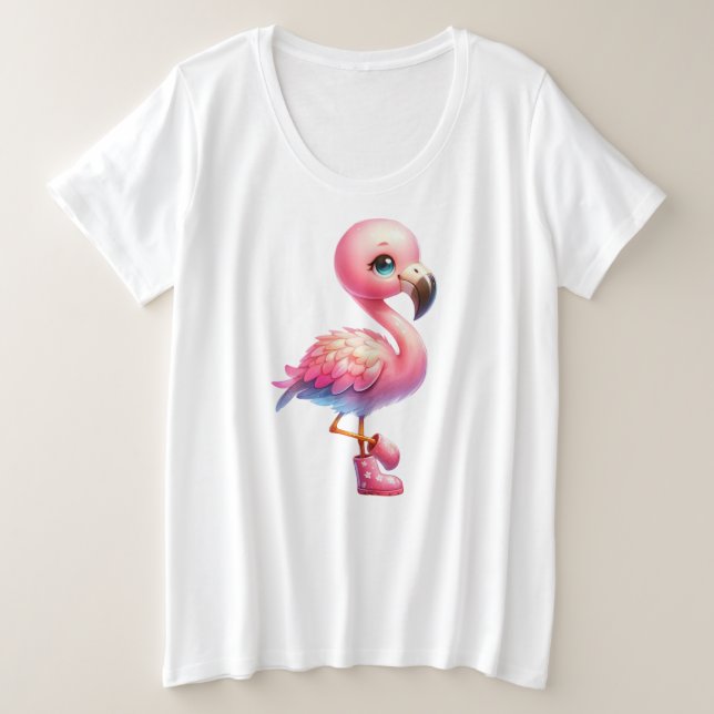 Clipart de dessin Flamant rose aquarelle (Design devant)