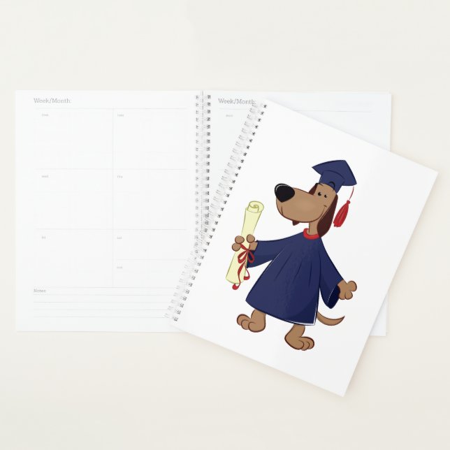 Clipart de graduation de chien (Devant avec enveloppe)
