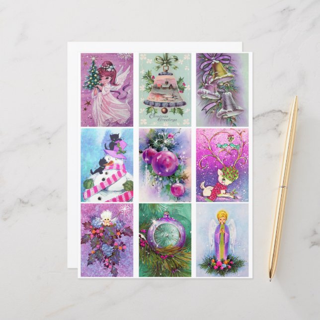 Clipart de Noël violet (Devant/Arrière en situation)