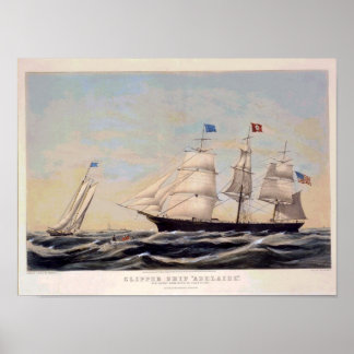 Clipper ship Adelaide Poster vintage Reproduction