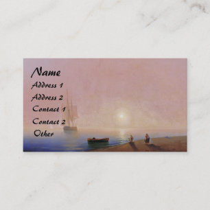Clipper Ship Sunset Ocean Beach Cartes de visite