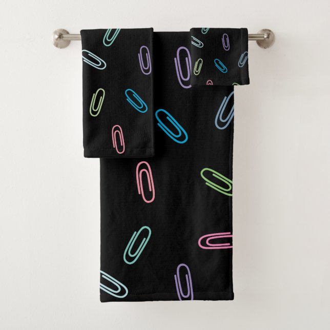 Clips en papier coloré Motif sur noir (En situation)