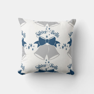Cloches d'argent/ Coussin bleu géométrique