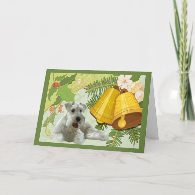Cloches de carte de Noël Schnauzer miniature (Devant)