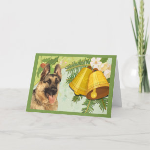 Cloches de la carte de Noël berger allemand