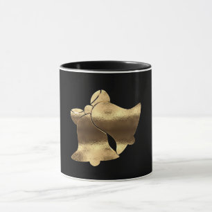 Cloches de Noël Black and Gold Festin Elegant Mug