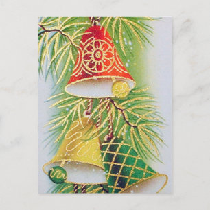 Cloches de Noël rétro vintage Carte postale