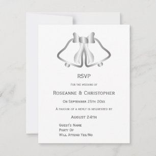Cloches Et Ruban De Cartes RSVP De Mariage Argent