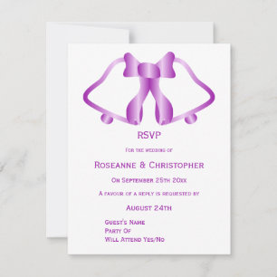 Cloches Et Ruban De Cartes RSVP De Mariage Violet