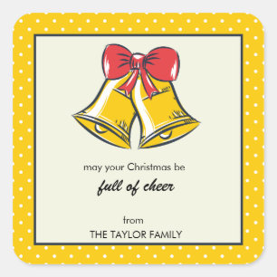 Clochette Jingle Jaune pois autocollant de vacance