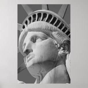 Close-up Black & White Statue of Liberty Poster