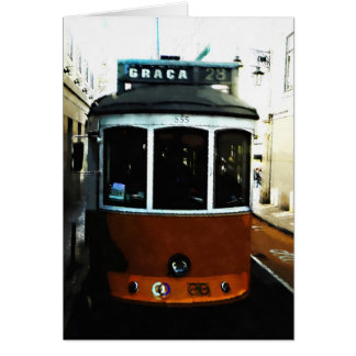 Closeup du tramway de Lisbonne