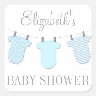 Clothesline Baby Blues Sticker Baby shower garçon