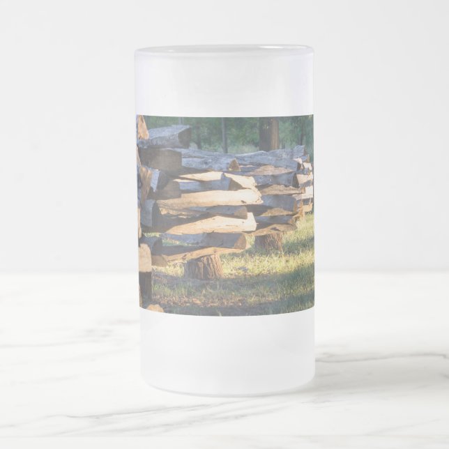 Clôture du rail fendue Vitre givrée Mug (Centre)