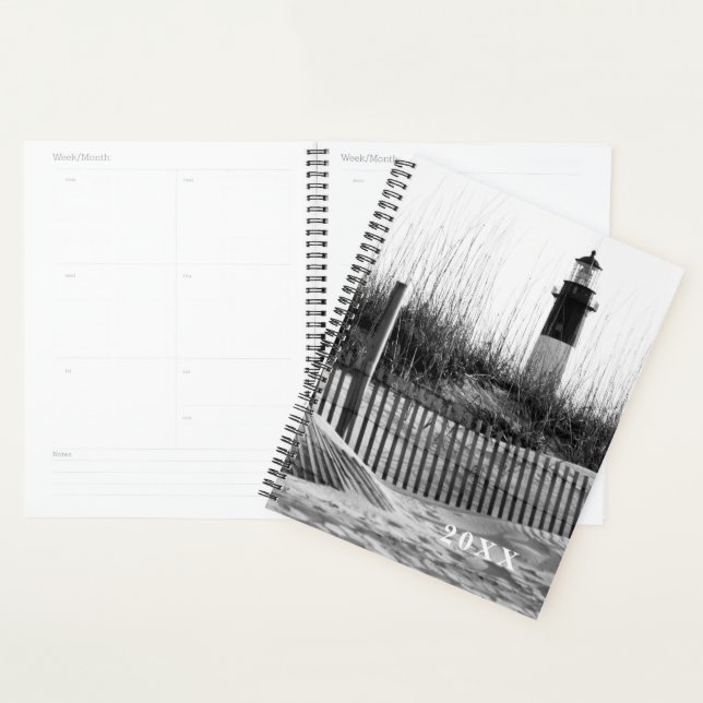Clôtures de plage et phare (Devant avec enveloppe)