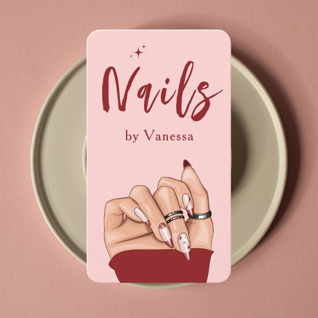 Clou Artiste Salon Rose Qr Code Chic Carte de visi (Créateur téléchargé)