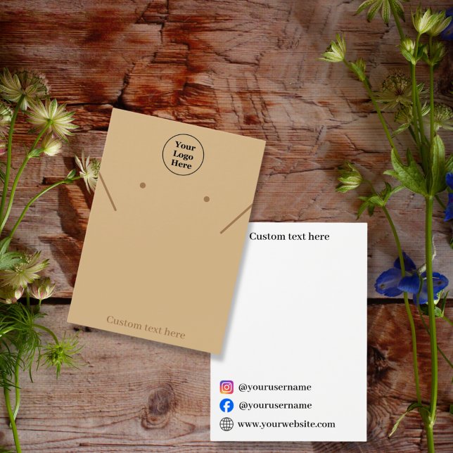 Clou brun simple et élégant oreille Carte d'affich (Créateur téléchargé)