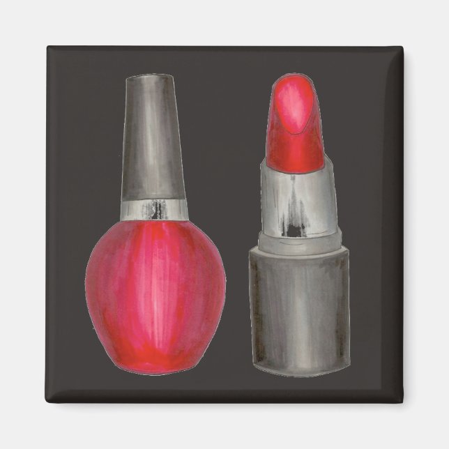 Clou rouge à lèvres Maquillage polonais Magnet de  (Devant)
