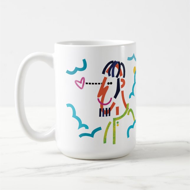 Cloud 9 Abstrait Art Moderne Illustration Mug (Gauche)