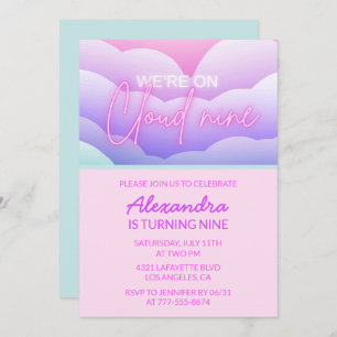 Cloud 9 anniversaire Invitations Arc-en-ciel