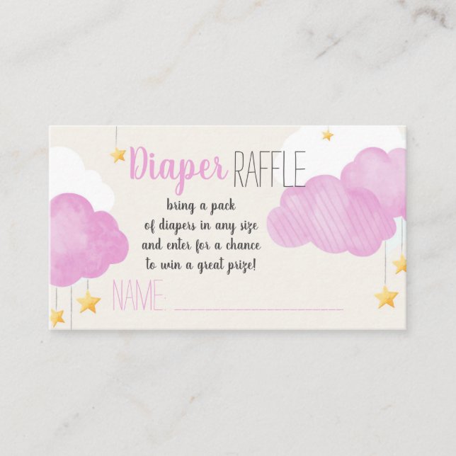 Cloud 9 Baby showers Pink Diaper Carte Raffin (Devant)