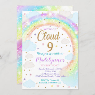Cloud 9 Invitation Arc-en-ciel Nuages Invitation