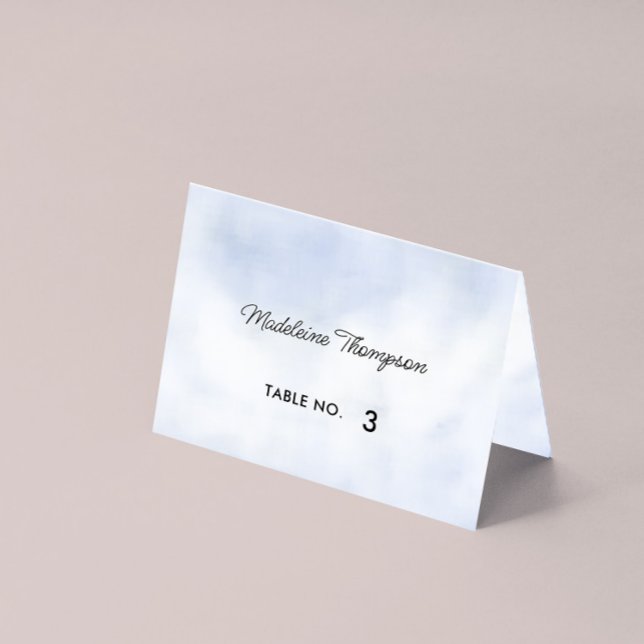 Cloud 9 Pastel Blue Sky Fête des mariées Carte Pla (Cloud 9 Bridal Shower Place Card Mockup)