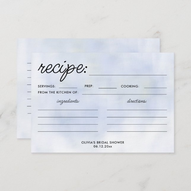 Cloud 9 Pastel Blue Sky Fête des mariées Recette C (Devant / Derrière)