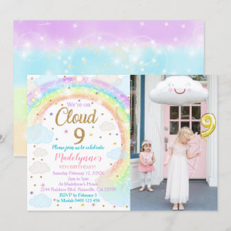 Cloud 9 Photo Invitation Arc-en-ciel 9e anniversai