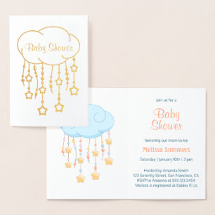 Cloud Beads Stars Mobile Baby shower Invitation