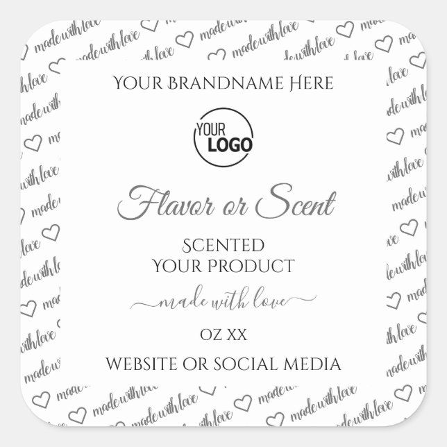 Cloud blanc et gris Étiquette de produits avec log (Devant)