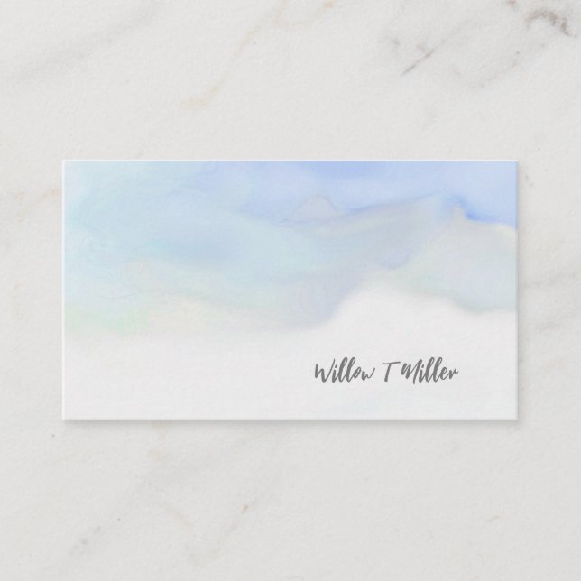 Cloud Blue Watercolor Cartes de visite antiques (Devant)