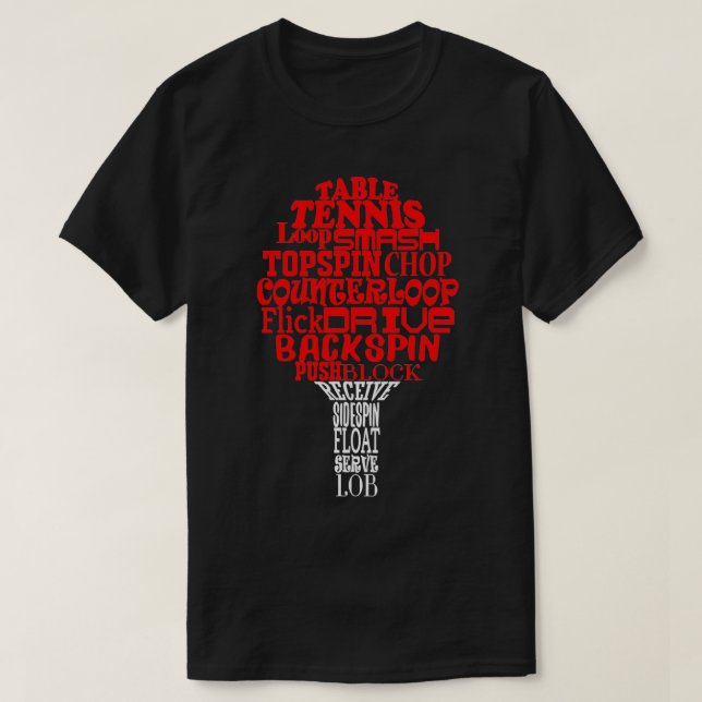 Cloud de mot de tennis de table Classic TShirt (Design devant)