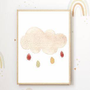 Cloud Nursery Poster Boho Kids Room Decor