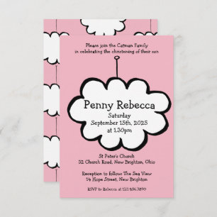 Cloud sur une invitation à baptiser à cordes