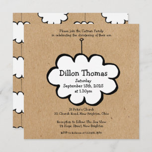 Cloud sur une invitation à baptiser à cordes