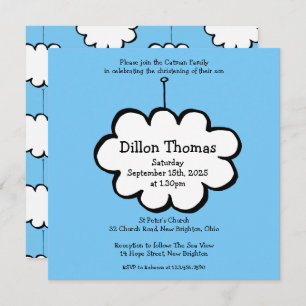 Cloud sur une invitation à baptiser à cordes