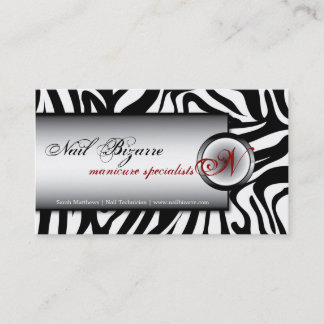 Clouez le carte de visite blanc noir de zèbre de