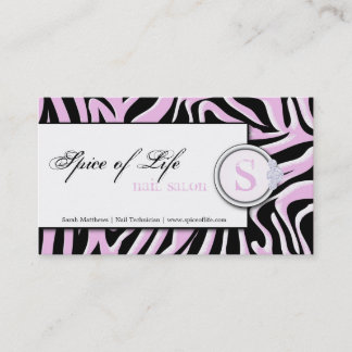 Clouez le carte de visite rose de monogramme