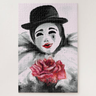 Clown avec Rose Jigsaw Puzzle Gift - Peinture