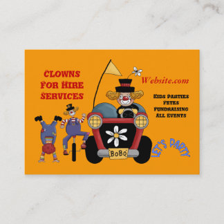 Clown Carte de Visite à Louer pour Enfants Fêtes