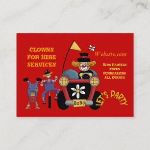 Clown Carte de Visite à Louer pour Enfants Fêtes