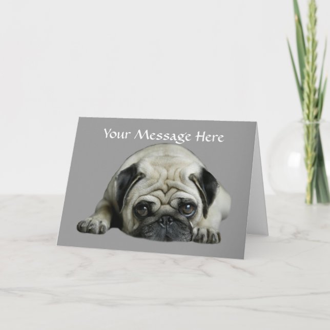 Clown de carlin à la carte de voeux de coeur (Devant)