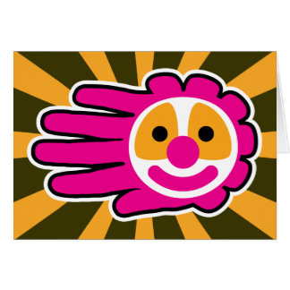 Clown de cheveux rose main