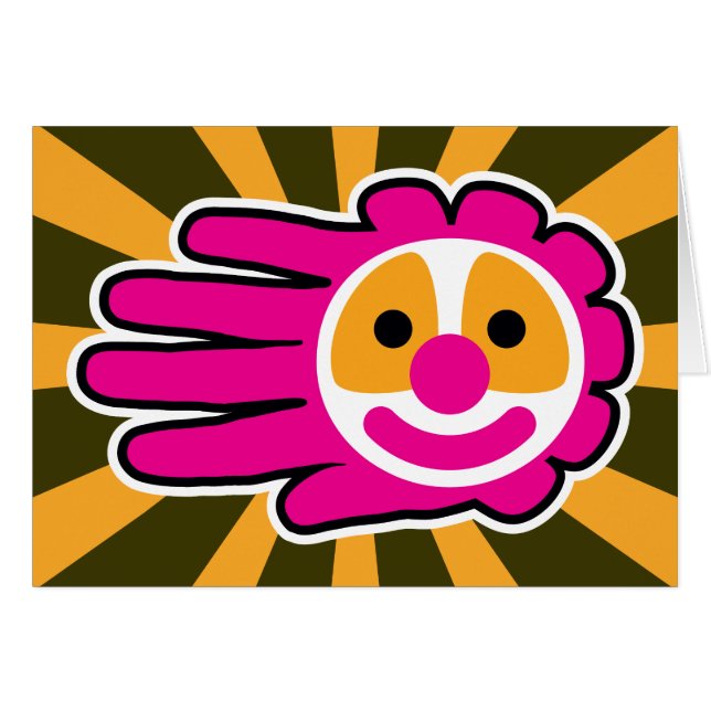 Clown de cheveux rose main (Devant horizontal)